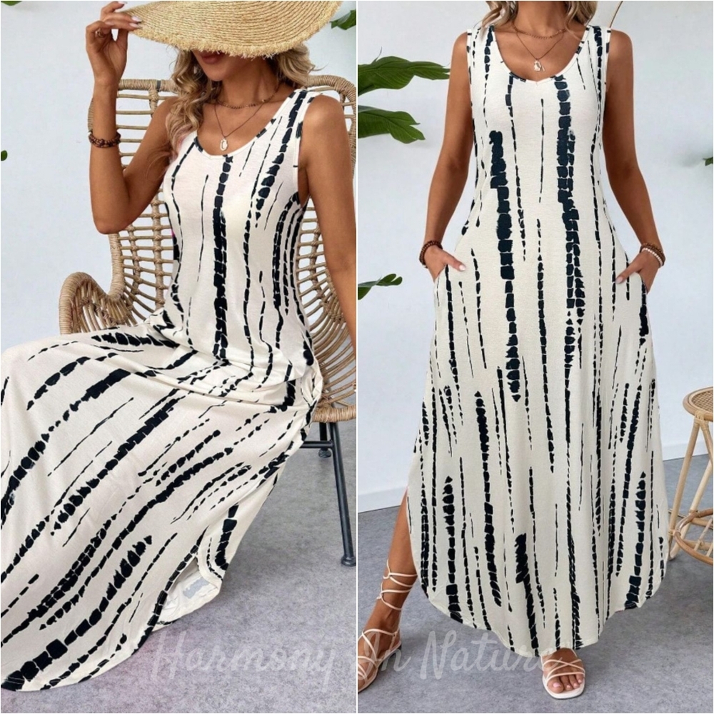 Tabitha Pocket Maxi Dress - Beige